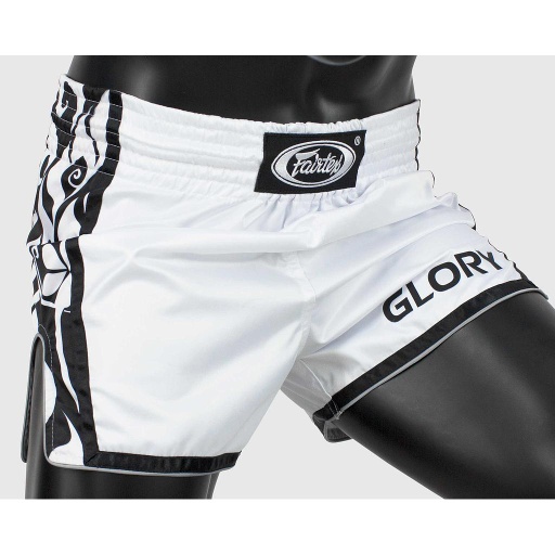 Fairtex Muay Thai Shorts Glory BSG3, White-Black