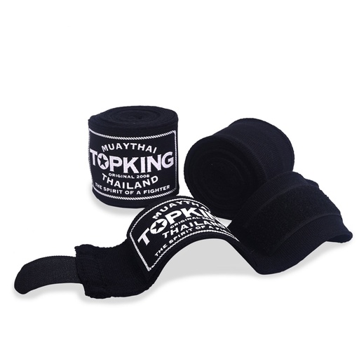 [TKHWR-01-S] Top King Boxbandagen 4,5m Halbelastisch, Schwarz