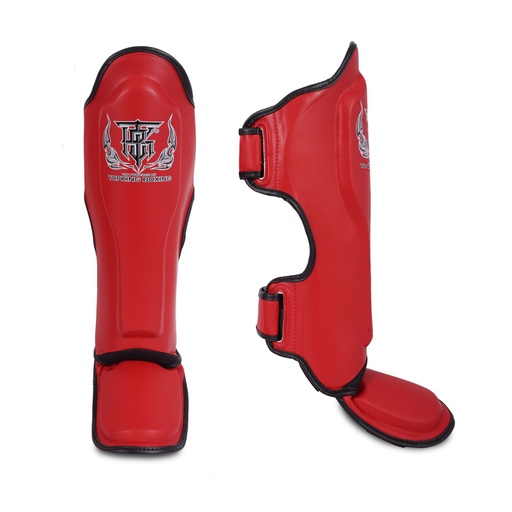 Top King Shin Guards Pro Leather, Red