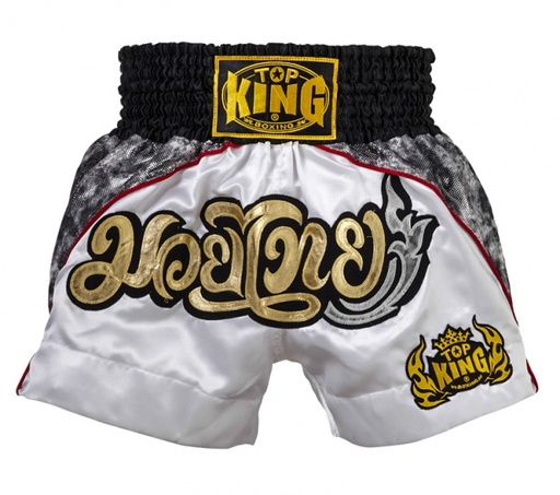 Top King Muay Thai Shorts TKTBS-072, Black-White