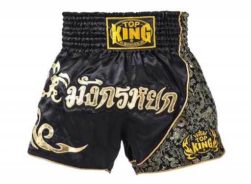 Top King Muay Thai Shorts TKTBS-089, Black-Gold