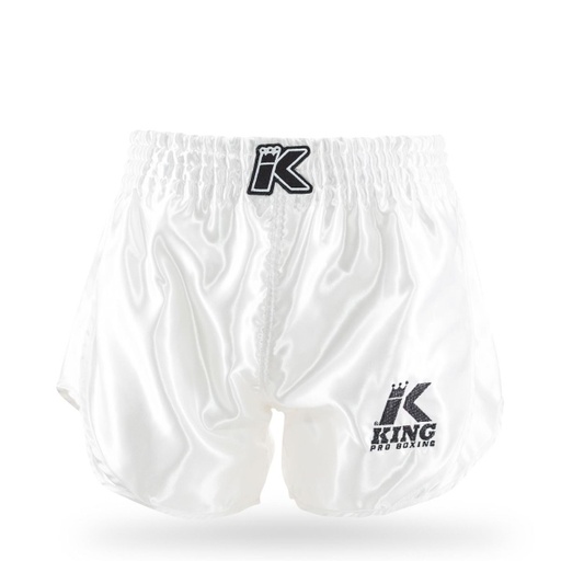 King Pro Boxing Muay Thai Shorts Retro Hybrid Kids, Weiß