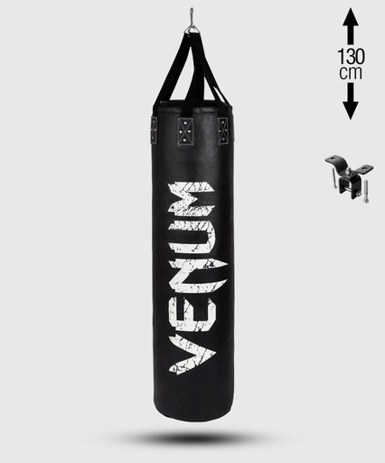[VENUM-04198-S-W-130] Venum Boxsack Challenger 130x35cm 40kg, Schwarz-Weiß