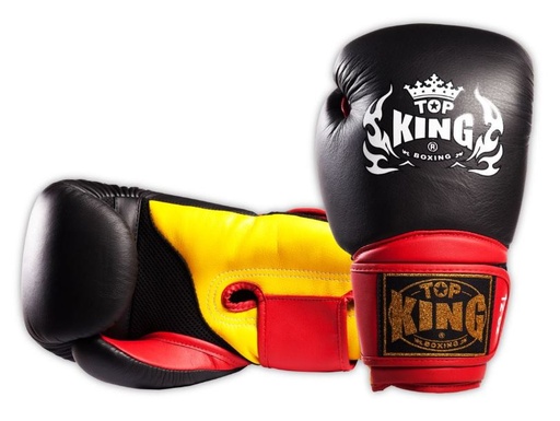 Top King Boxhandschuhe Super Air, Schwarz-Gelb-Rot