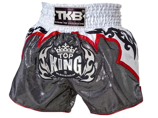 Top King Muay Thai Shorts TKTBS-132, Silber