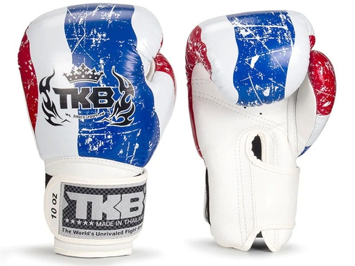 Top King Boxing Gloves Thai Flag, White