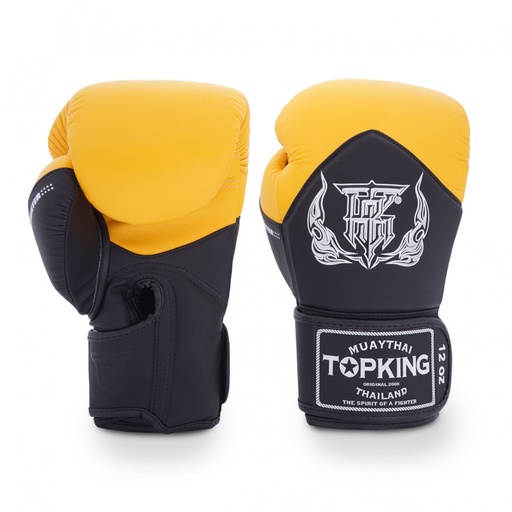 Top King Boxing Gloves Blend, Black-Yellow