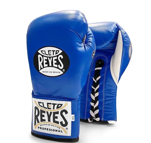 Cleto Reyes Boxing Gloves Pro Fight Safetec Laces, Blue