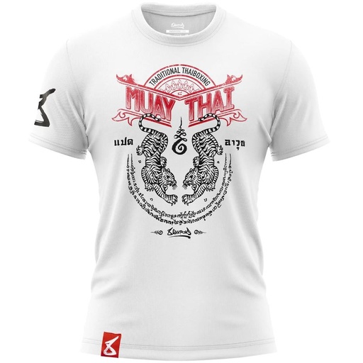 8Weapons T-Shirt Sak Yant Tigers, White