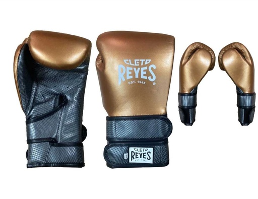 Cleto Reyes Boxhandschuhe Hero Double Strap, Metallisch Blau-Gold