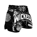 Wicked One Muay Thai Shorts Dangerous, Black-White