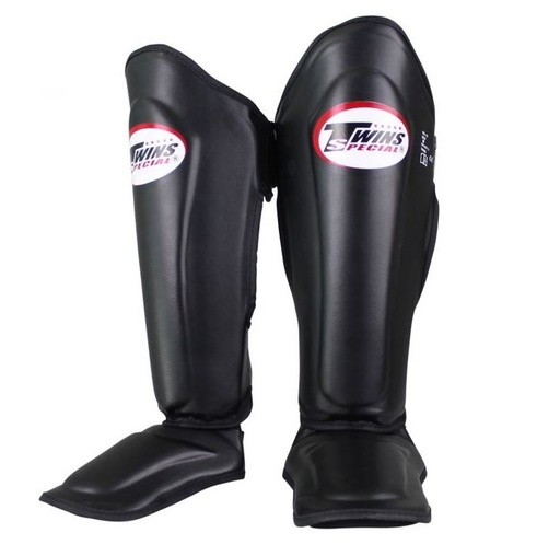 Twins Shin Guards SGL10, Leather, Black