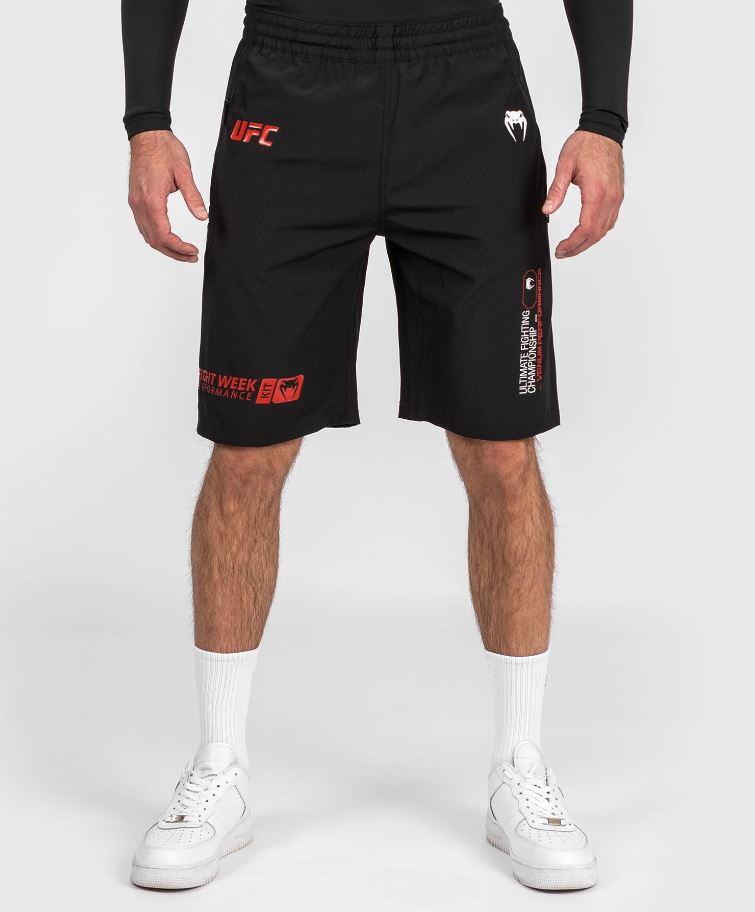 Venum Training Shorts UFC Adrenaline Fight Week Performance, Black-Red