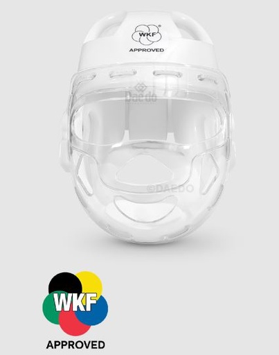 Daedo Head Guard Karate with Face Mask WKF, White