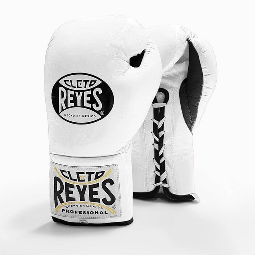 Cleto Reyes Boxhandschuhe Professional Fight mit Schnürung, Weiß