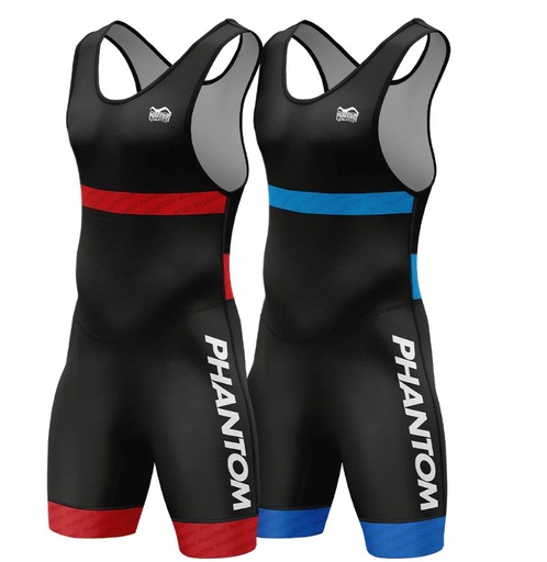 Phantom Wrestling Singlet Set Raptor Kids, Black-Blue + Black-Red