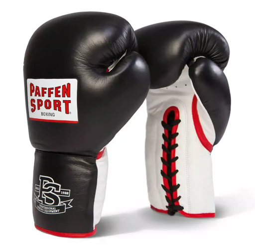 Paffen Sport Boxhandschuhe Pro Heavy Hitter mit Schnürung, Schwarz