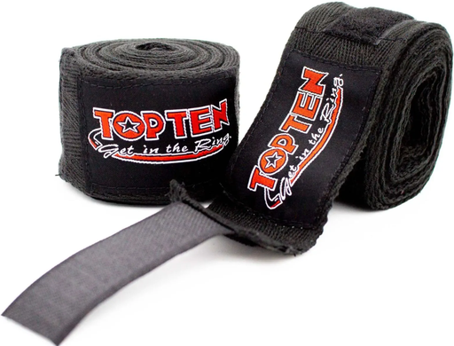 [2304-9000-S] Top Ten Hand Wraps 5m Inelastic, Black