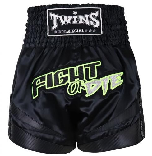 Twins Muay Thai Shorts Fight Or Die, Black