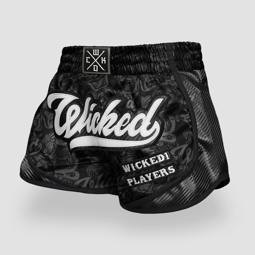 Wicked One Muay Thai Shorts Squad Payer, Black