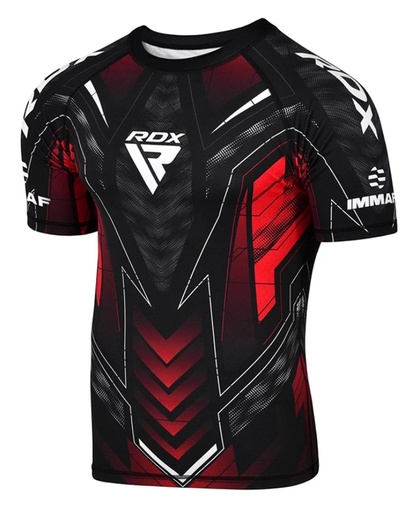 RDX Rash Guard IMMAF, Schwarz-Rot