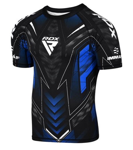 RDX Rash Guard IMMAF, Schwarz-Blau