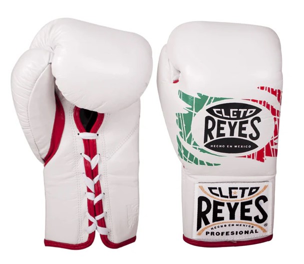 Cleto Reyes Boxing Gloves Professional Fight Mexican wich Laces, White