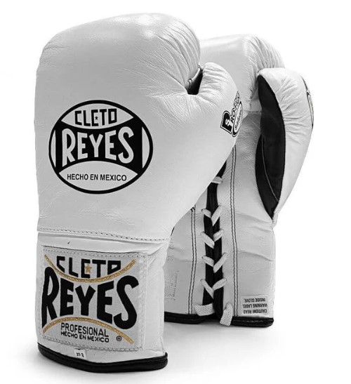 Cleto Reyes Boxhandschuhe Profight Safetec mit Schnürung, Weiß