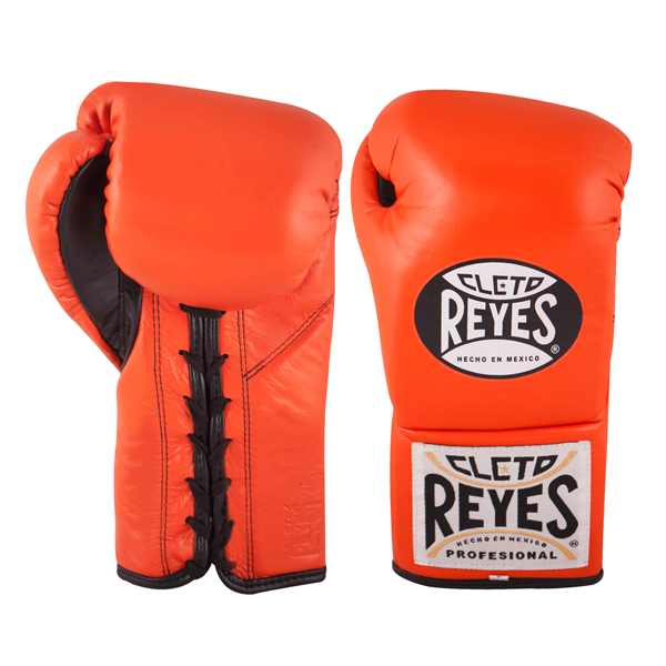 Cleto Reyes Boxing Gloves Professional Fight with Laces, Orange