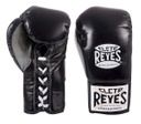 Cleto Reyes Boxing Gloves Professional Fight with Laces, Black-Silver