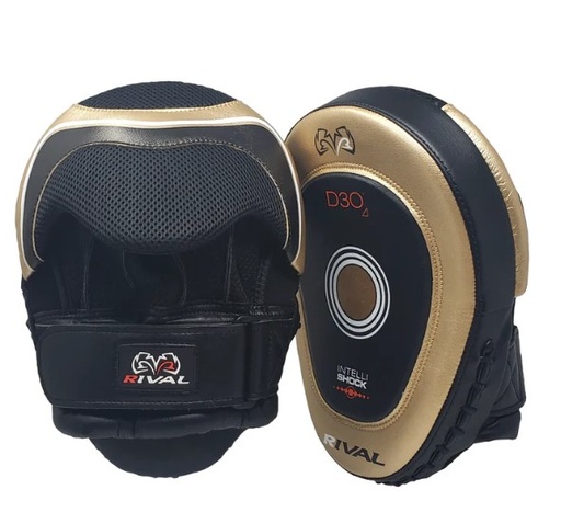 [RPM10-GO-S] Rival Punch Mitts RPM10 Intelli-Shock, Gold-Black