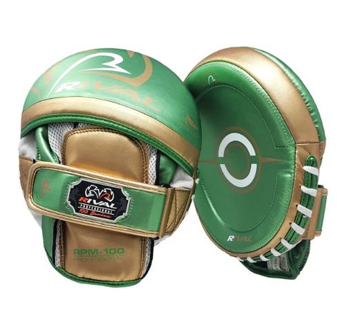 [RPM100-GR-GO] Rival Punch Mitts RPM100 Professional, Green-Gold