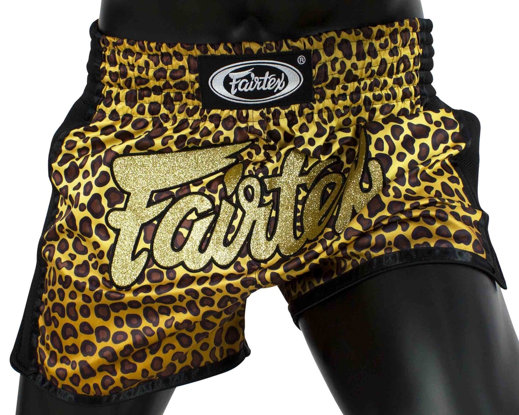 Fairtex Muay Thai Shorts BS1709 Leopard, Yellow-Brown