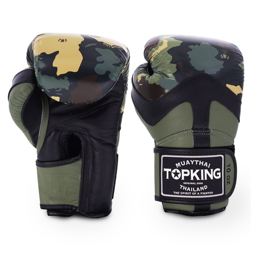 Top King Boxing Gloves Super Camo, Green