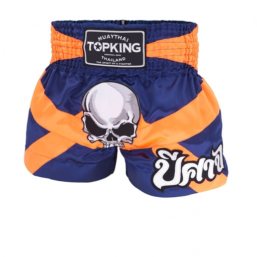 Top King Muay Thai Shorts TKTBS-242, Blau-Orange