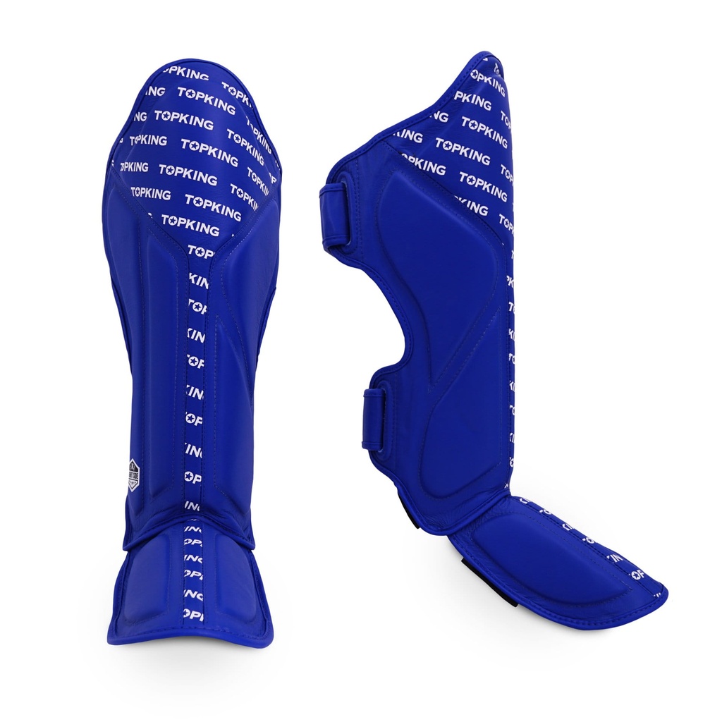 Top King Shin Guards Full Impact, Blue