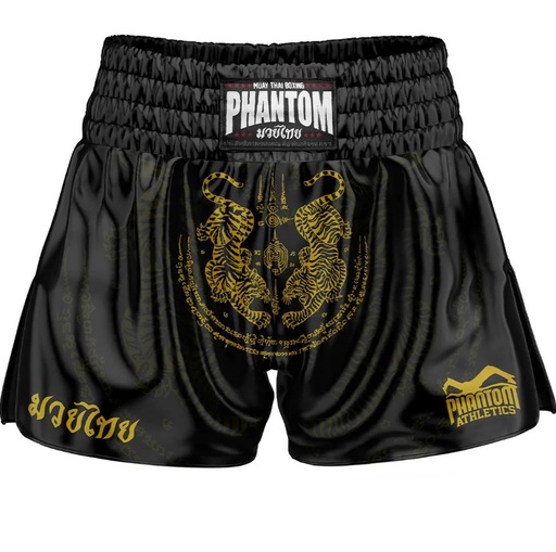 Phantom Muay Thai Shorts Sak Yant, Black-Gold