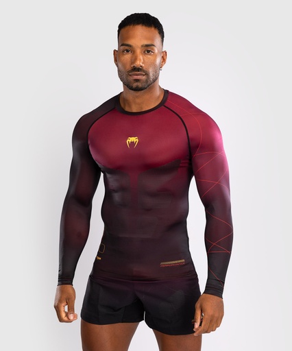 Venum Rash Guard Tactical XT, Black-Burgundy Red-Gold