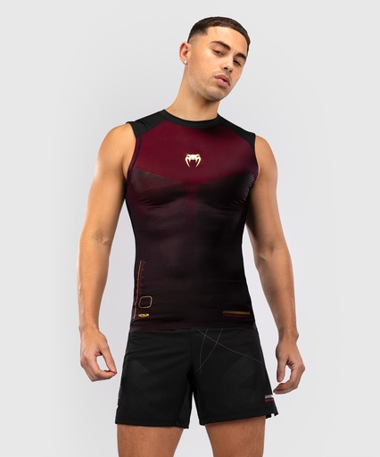 Venum Rash Guard Tactical XT Sleeveless, Black-Burgundy Red-Gold
