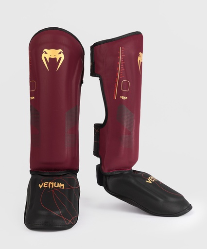 Venum Shin Guards Tactical XT, Burgundy Red-Black