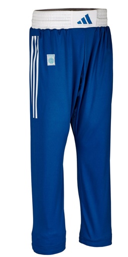 adidas Kickboxhose WAKO, Blau-Weiß