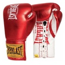 Everlast Boxing Gloves 1910 Pro Fight Laces, Red-White